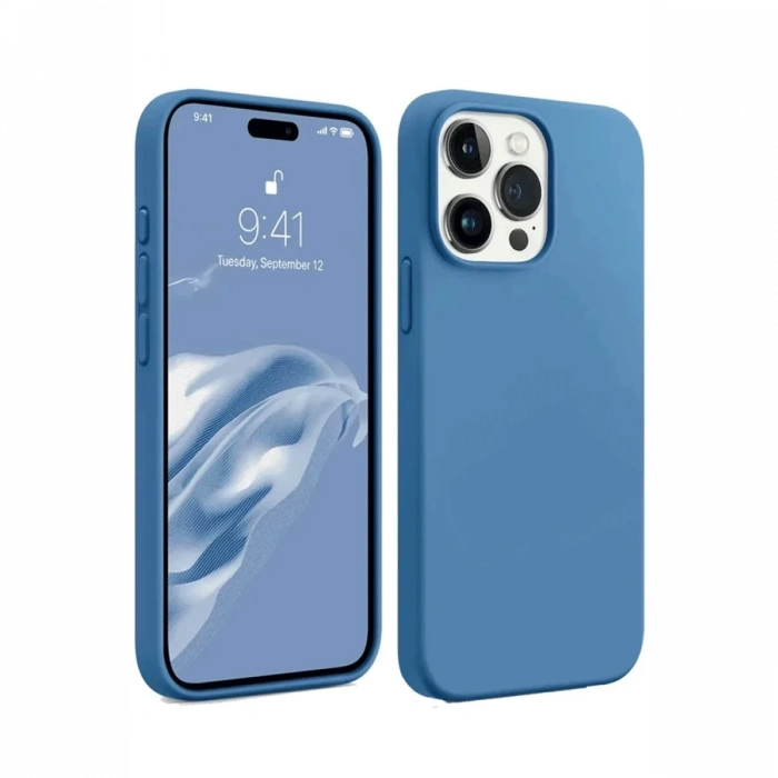 Apple iPhone 15 Pro Kılıf First Silikon - Mavi