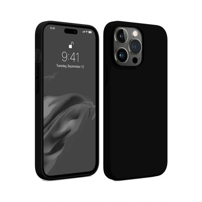 Apple iPhone 15 Pro Kılıf First Silikon - Siyah
