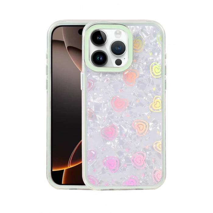 Apple iPhone 15 Pro Max Lumi Desenli Kapak - Yeşil