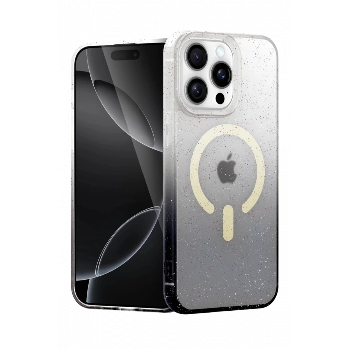 Apple iPhone 15 Pro Max Pummel Shiny Magsafe Kapak - Siyah