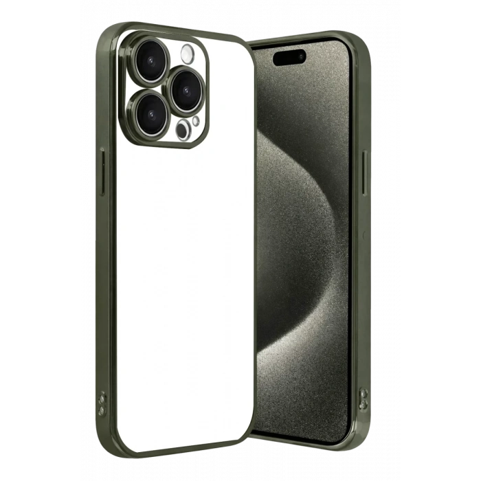 Apple iPhone 15 Pro Max Lensli Silikon - Yeşil