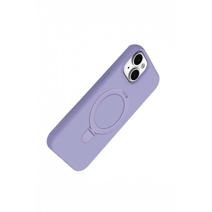 Apple iPhone 15 Regal Magsafe Standlı Kapak - Lila