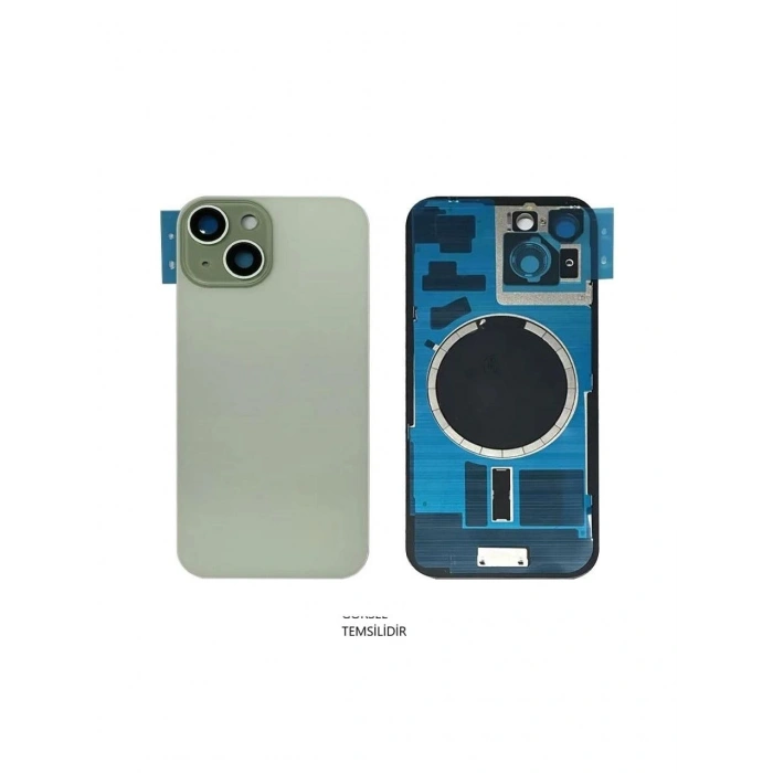 iPhone 15 Uyumlu Arka Pil Kapağı FULL NFC li Lensli- Cam