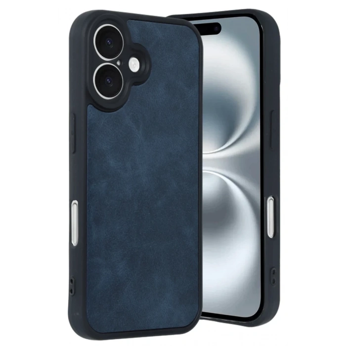 Apple iPhone 16 Kılıf Aras Deri Kapak - Lacivert