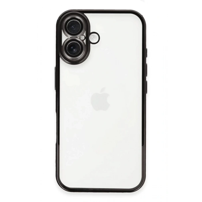 Apple iPhone 16 Plus Kılıf Lensli Silikon - Siyah