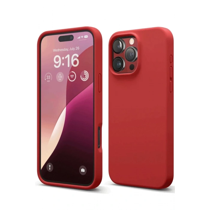 Apple iPhone 16 Pro Kılıf First Silikon - Kırmızı
