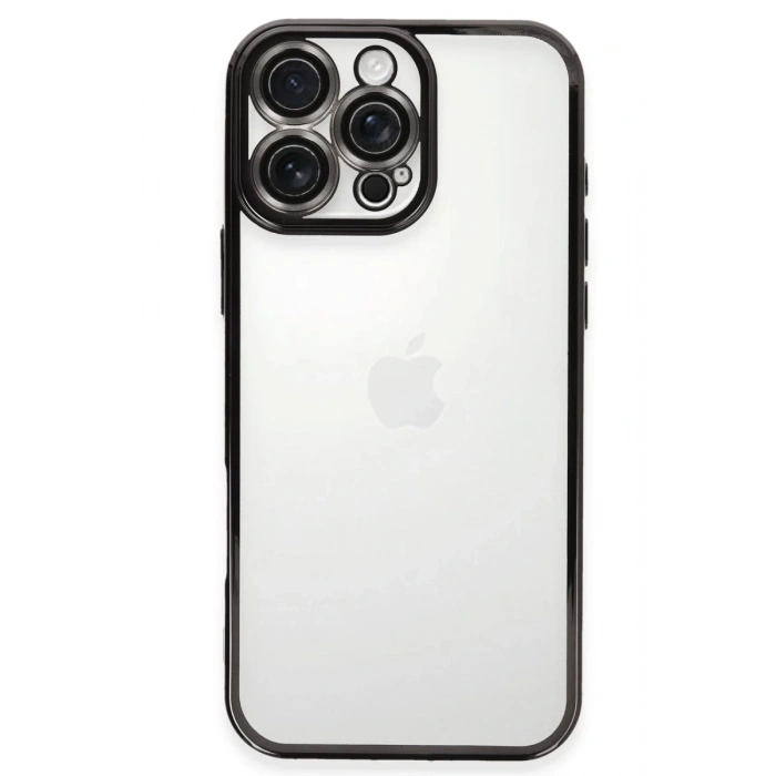 Apple iPhone 16 Pro Kılıf Lensli Silikon - Siyah
