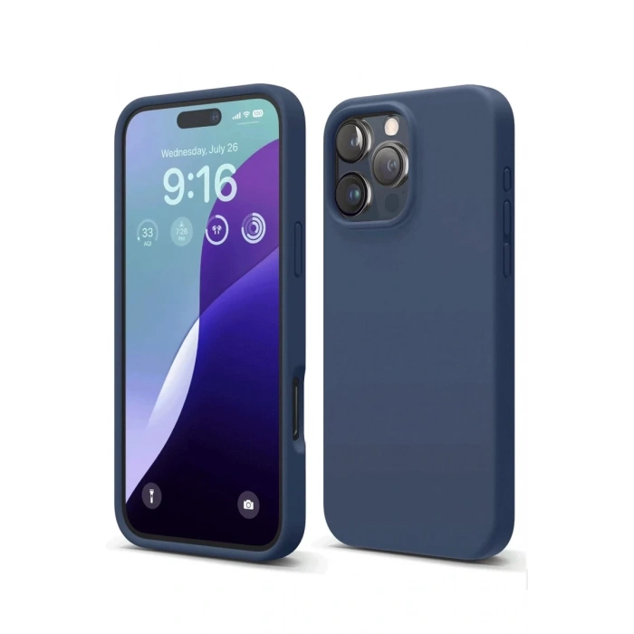 Apple iPhone 16 Pro Max Kılıf First Silikon - Lacivert