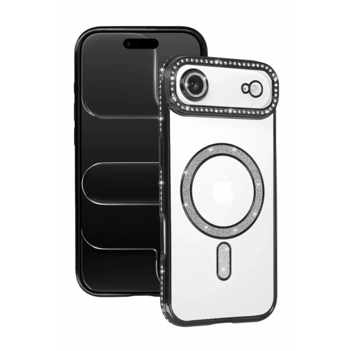Apple iPhone 17 Air Joke Simli Magneticsafe Kılıf - Siyah