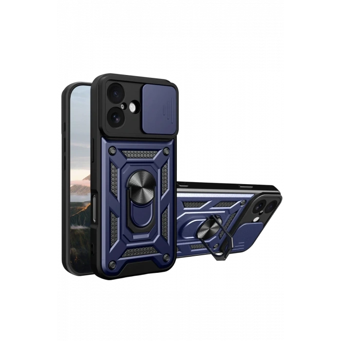 Apple iPhone 17 Pars Lens Yüzüklü Silikon - Lacivert