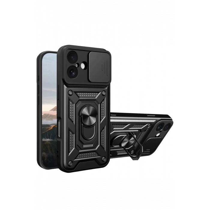 Apple iPhone 17 Pars Lens Yüzüklü Silikon - Siyah