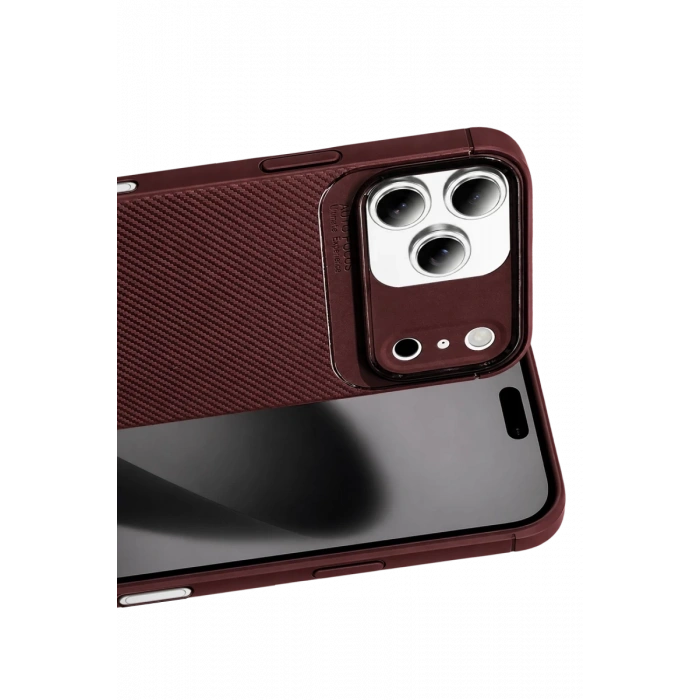 Apple iPhone 17 Pro Auto Focus Karbon Kapak - Bordo