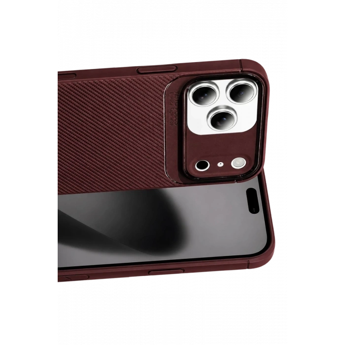 Apple iPhone 17 Pro Max Auto Focus Karbon Kapak - Bordo