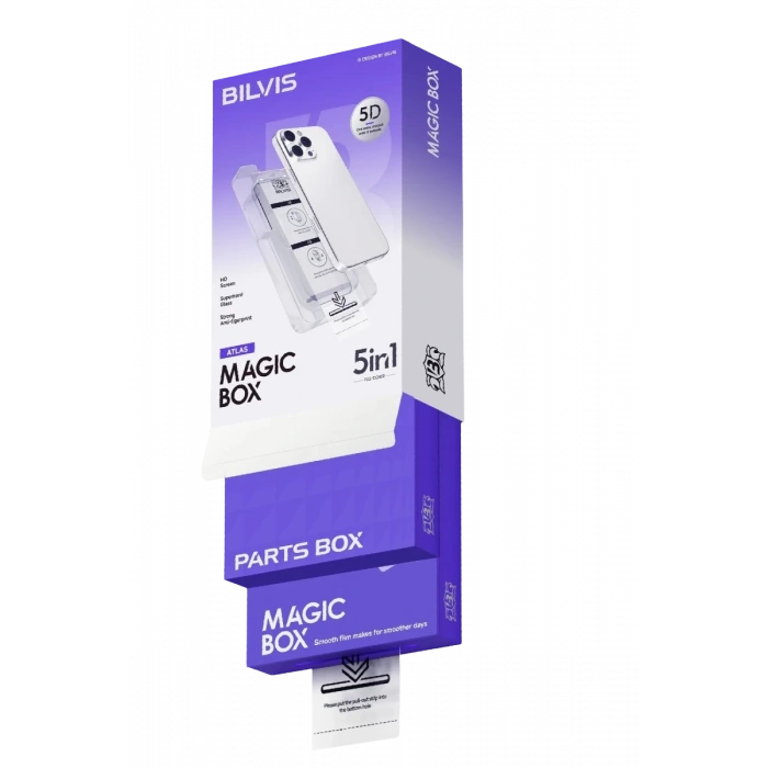 Apple iPhone 17 Pro Max Bilvis 5in1 3D Magic Cam Ekran Koruyucu - Siyah