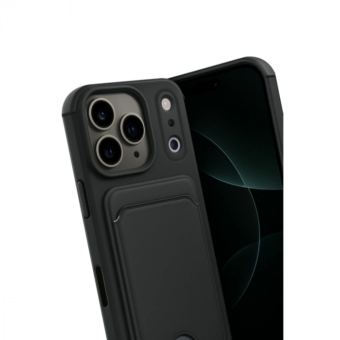 iPhone 17 Pro Max Kelvin Kartvizitli Silikon - Siyah