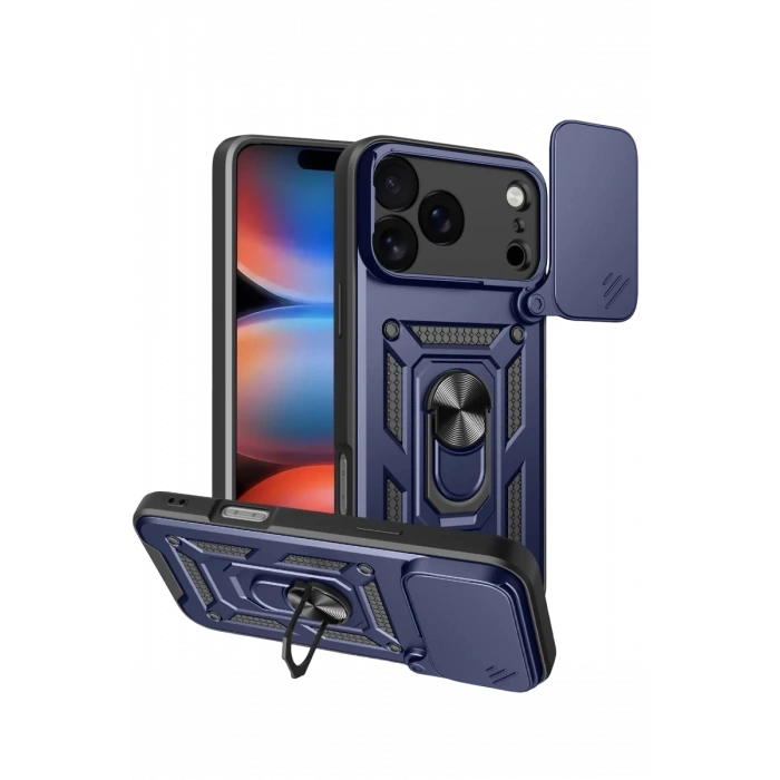 Apple iPhone 17 Pro Pars Lens Yüzüklü Silikon - Lacivert