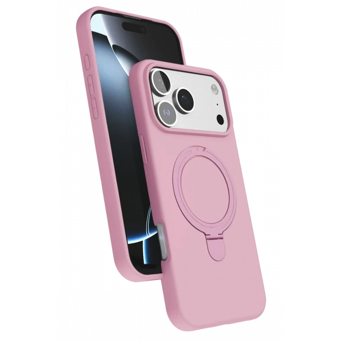 Apple iPhone 17 Pro Regal Magsafe Standlı Kapak - Açık Pembe