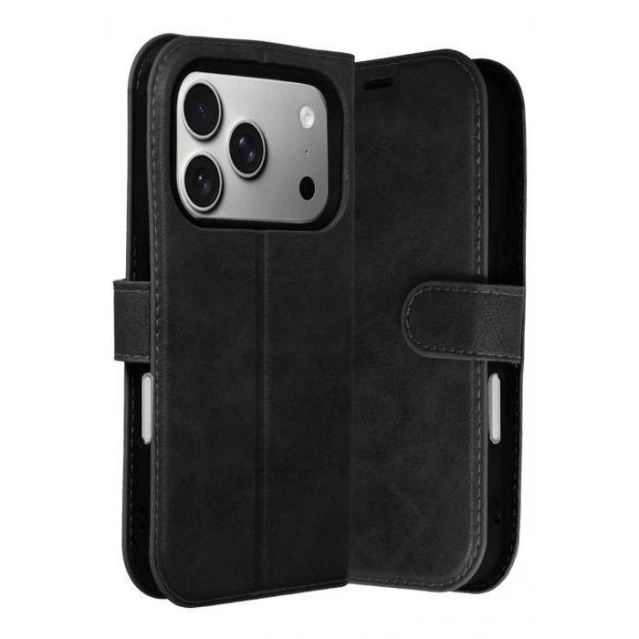 Apple iPhone 17 Pro Trend S Plus Kapaklı Kılıf - Siyah