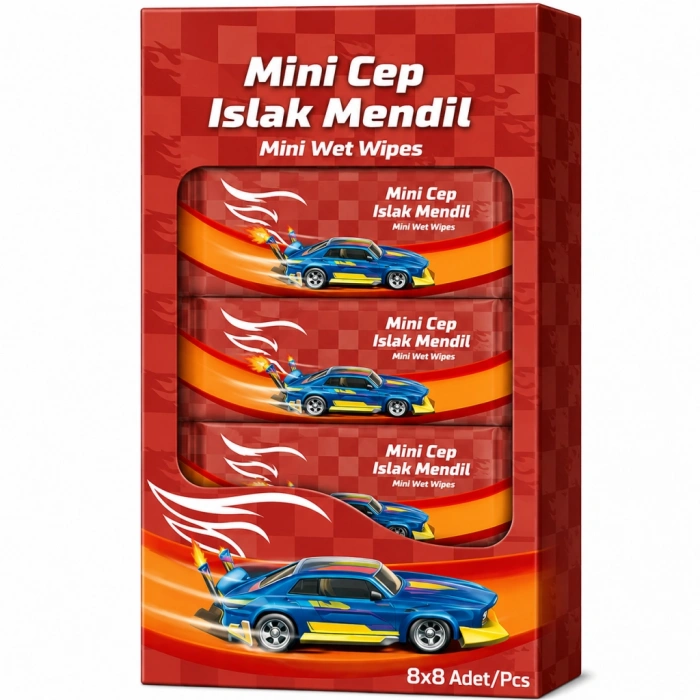 Islak Mini Cep Mendili 8li
