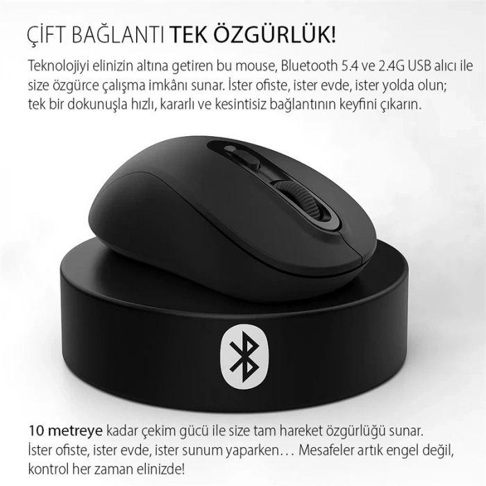 IWM-288T BLUETOOTH + WIRELESS ERGONOMIC DESIGN SILENT MOUSE