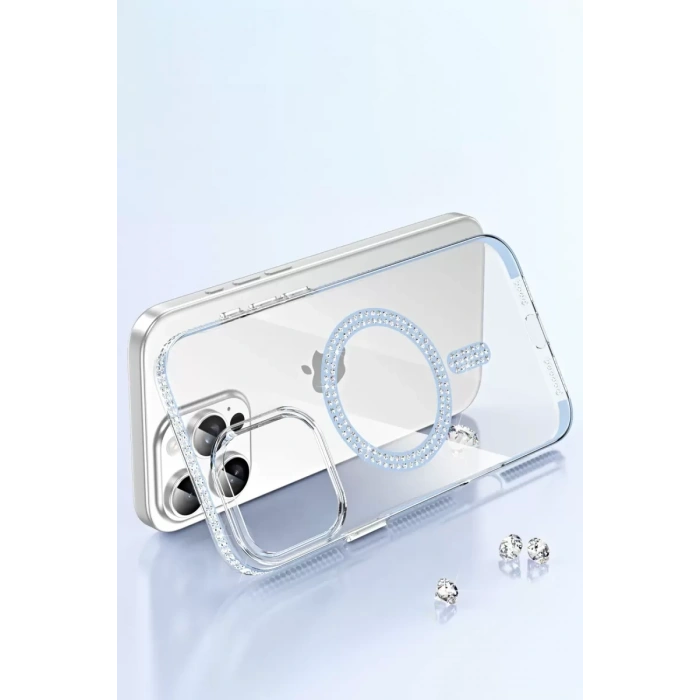 Joko Apple iPhone 14 Pro Max Uyumlu Move Taşlı Magsafe Kapak - Pembe