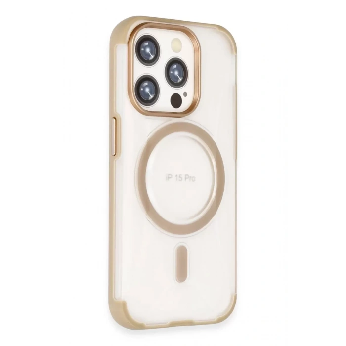 Joko Apple iPhone 15 Pro Uyumlu Hilton Magsafe Kapak - Gold
