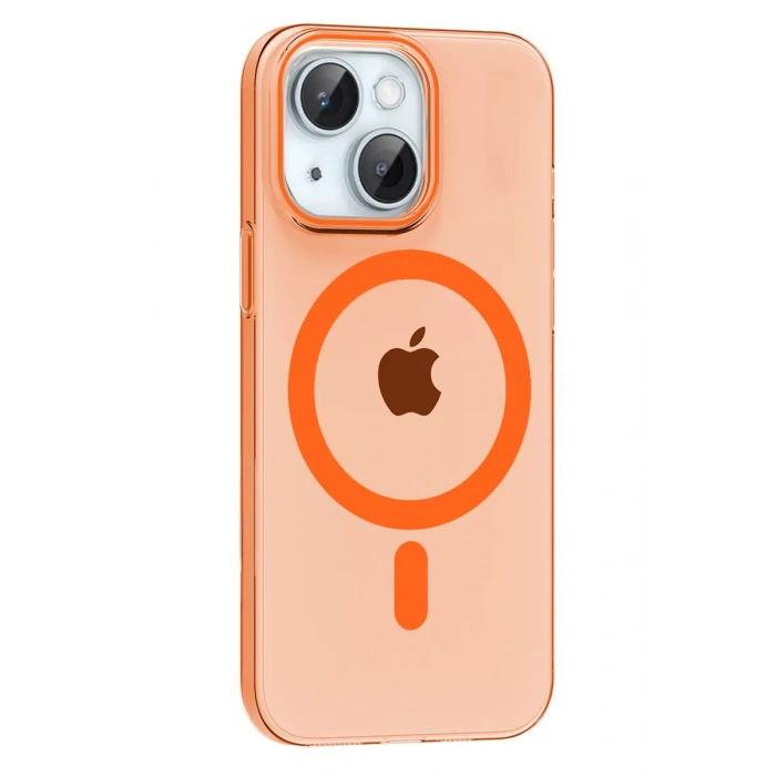Joko Apple iPhone 15 Uyumlu PC Blank Magsafe Kapak - Turuncu