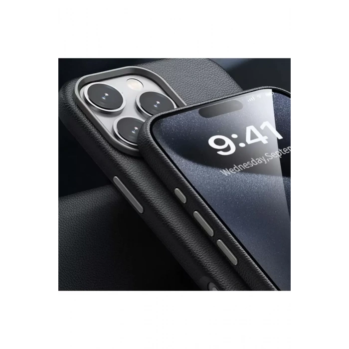 Joko Apple iPhone 16 Pro Max Uyumlu Wonder Deri Magsafe Kapak - Lacivert