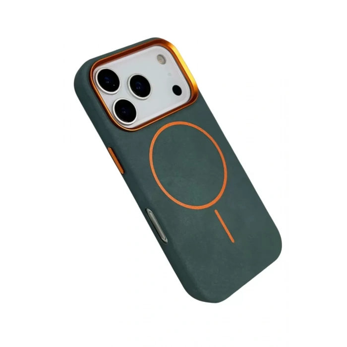 Joko Apple iPhone 17 Pro Max Uyumlu Luno Deri Magsafe Kapak - Yeşil