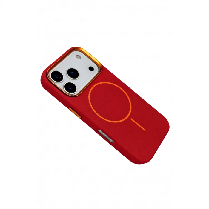 Joko Apple iPhone 18 Pro Max Uyumlu/17 Pro Max Luno Deri Magsafe Kapak - Bordo