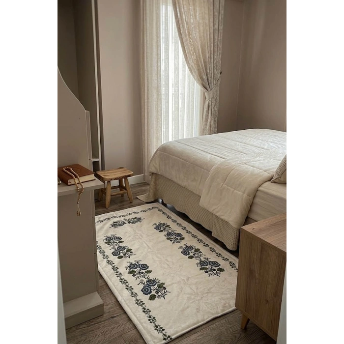 Kanaviçe Dijital Baskılı Kadife Tek Seccade 70x110cm