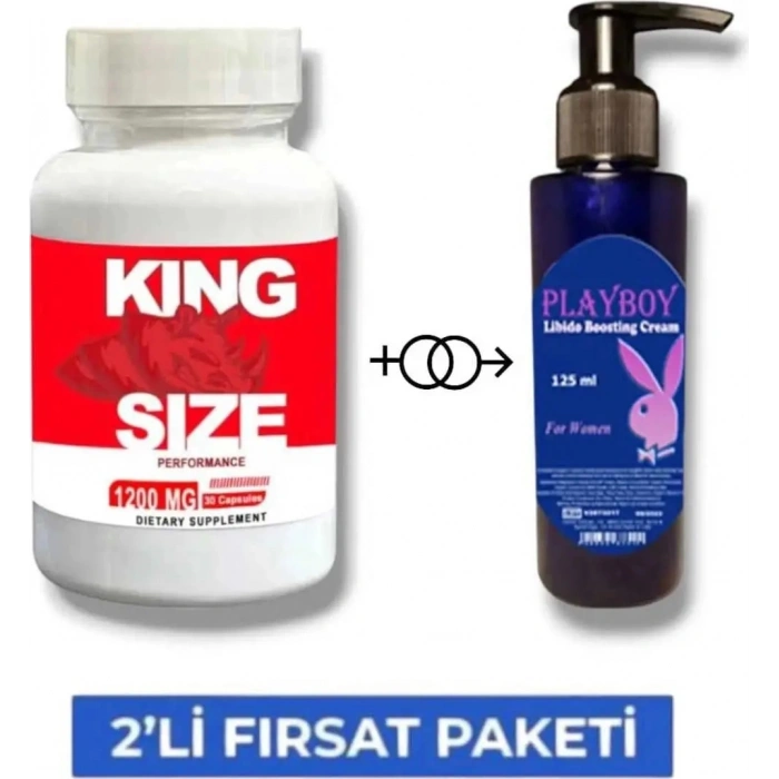 King Size Erkeklere Özel 30lu + Playboy Libdo Arttrc Krem 125 ml