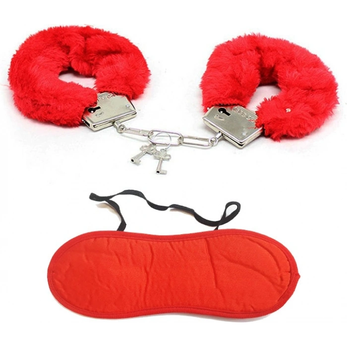 Kırmızı Peluş Kelepçe Seti