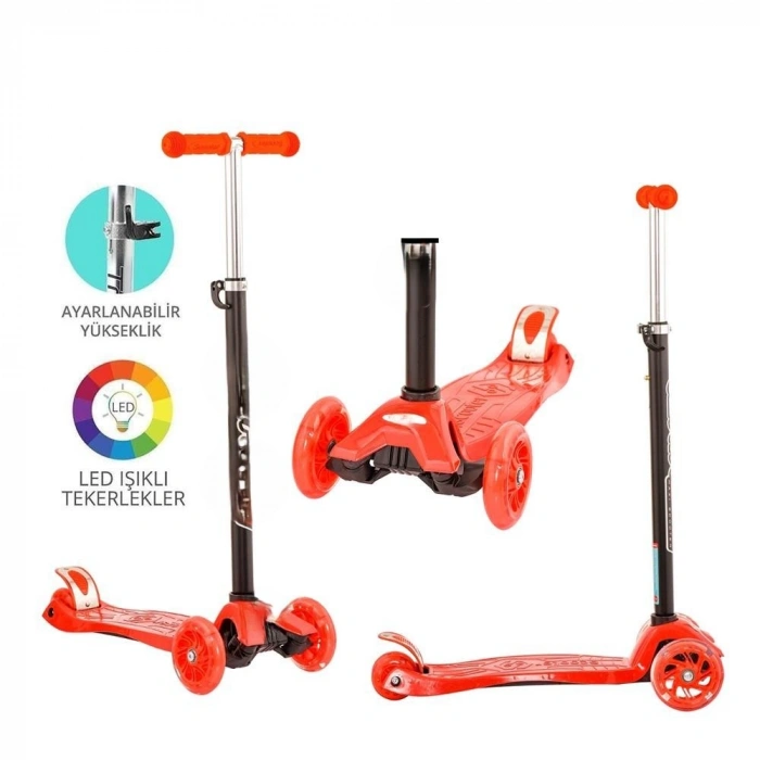 Kırmızı Twist Işıklı Scooter Kırmızı