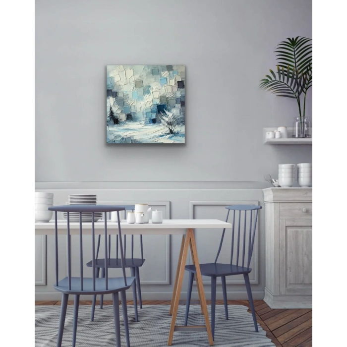 Kış Mevsimi Kanvas Tablo 60x60cm