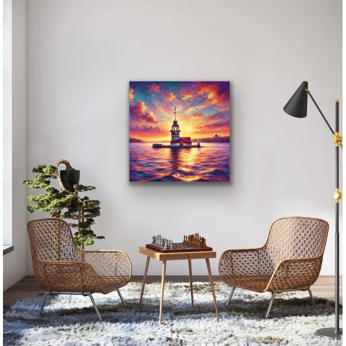 Kız Kulesi Kanvas Tablo 90x90cm