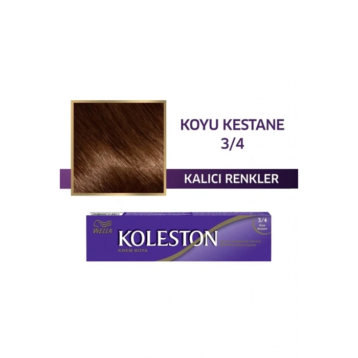 KOLESTON SİNGLE SAÇ BOYASI - 3/4 KOYU KESTANE