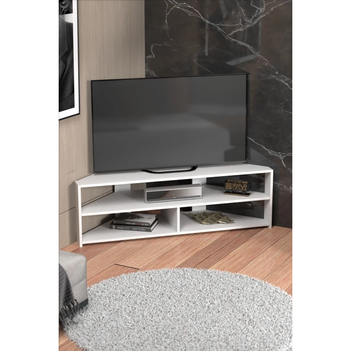 Köşe TV Ünitesi Beyaz 140 cm