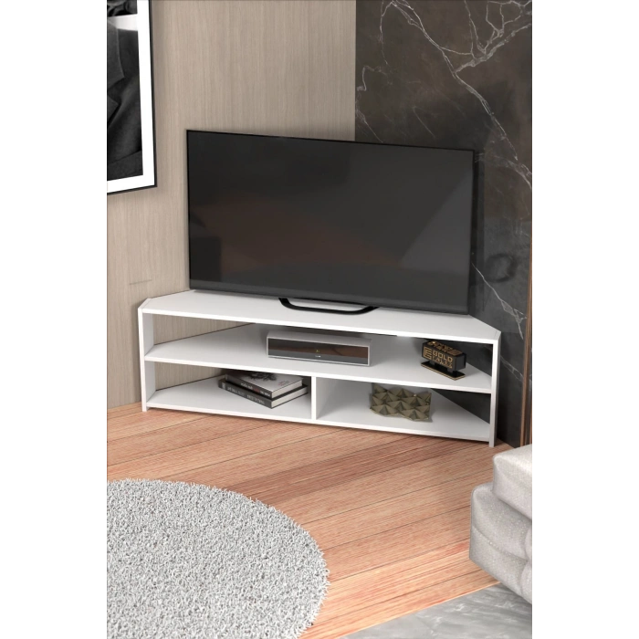 Köşe TV Ünitesi Beyaz 140 cm