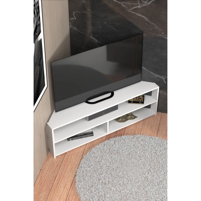 Köşe TV Ünitesi Beyaz 140 cm