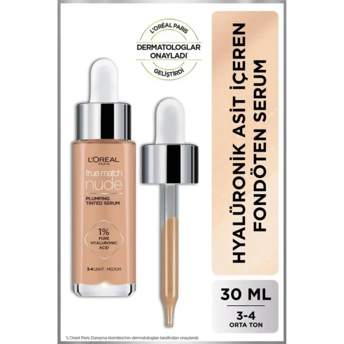 LOreal True Match Nude Serum Fondöten - 3 4 Light Medium