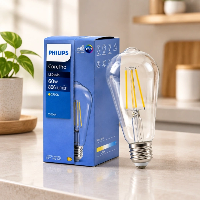LED filament ampul ST64 E27 2700K 7W cam gövde