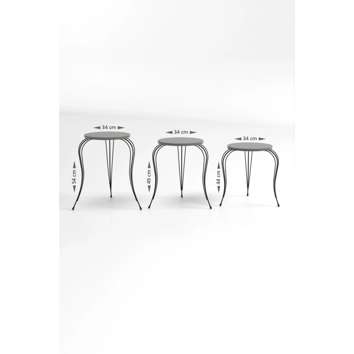 Lükens Zigon Sehpa Bendir Siyah