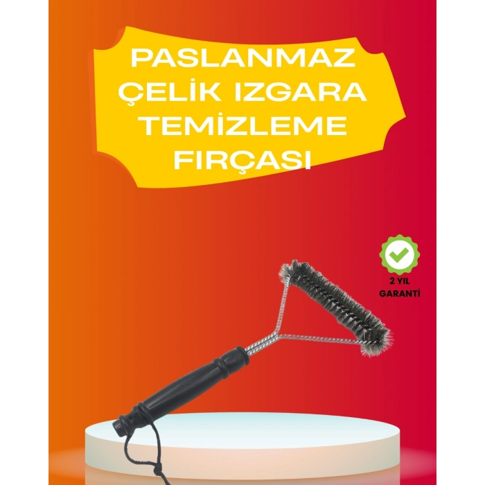 Mangal Izgara Temizleme Fırçası Pas Tutmaz Çelik Telli