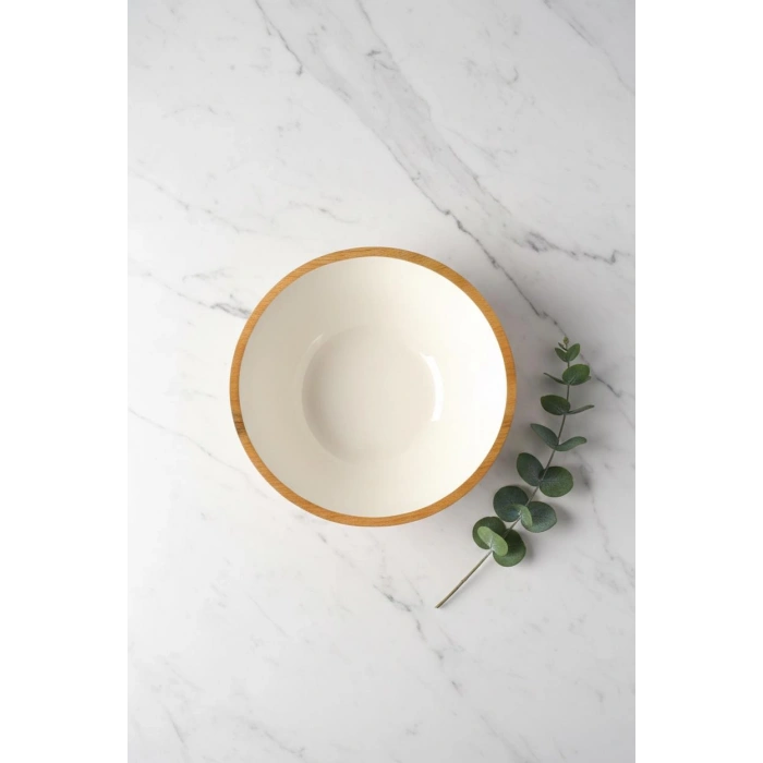 Mango Agacı Sunum Servis Kasesi & Dekoratif Kase 20 Cm Krem