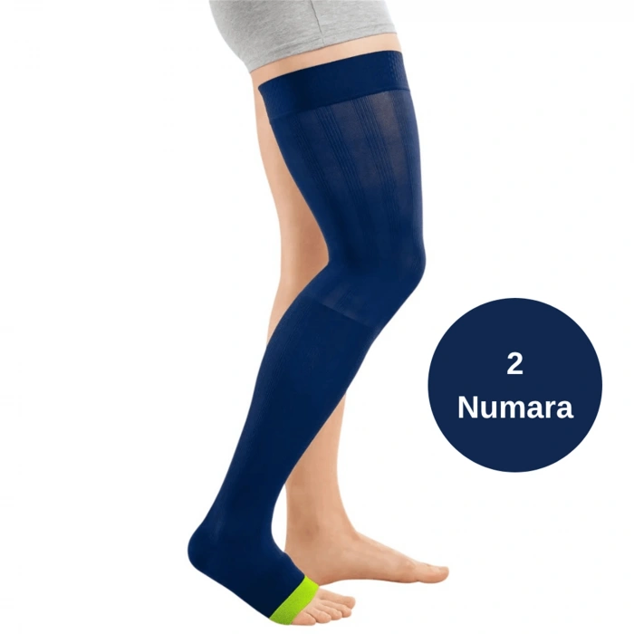 Mediven Rehab One Dizüstü Varis Çorabı - CCL1 - Burnu Açık - Lime/Mavi - 2 Numara