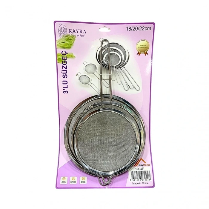 Metal 3li Süzgeç 18-20-22 cm