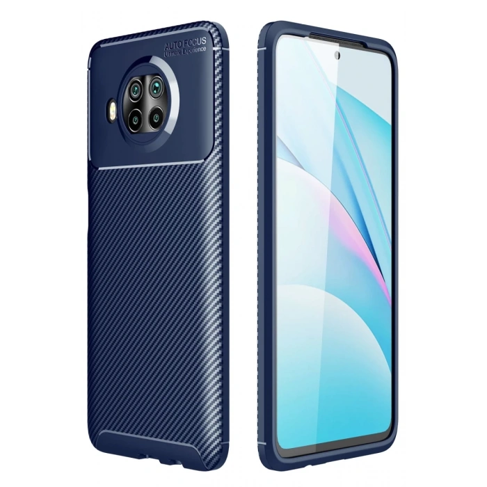 Xiaomi Mi 10T Lite Kılıf Auto Focus Karbon Kapak - Lacivert