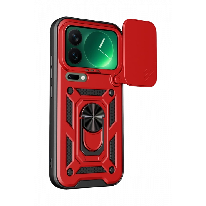 Xiaomi Mi 17 Pro Max Pars Lens Yüzüklü Silikon - Kırmızı