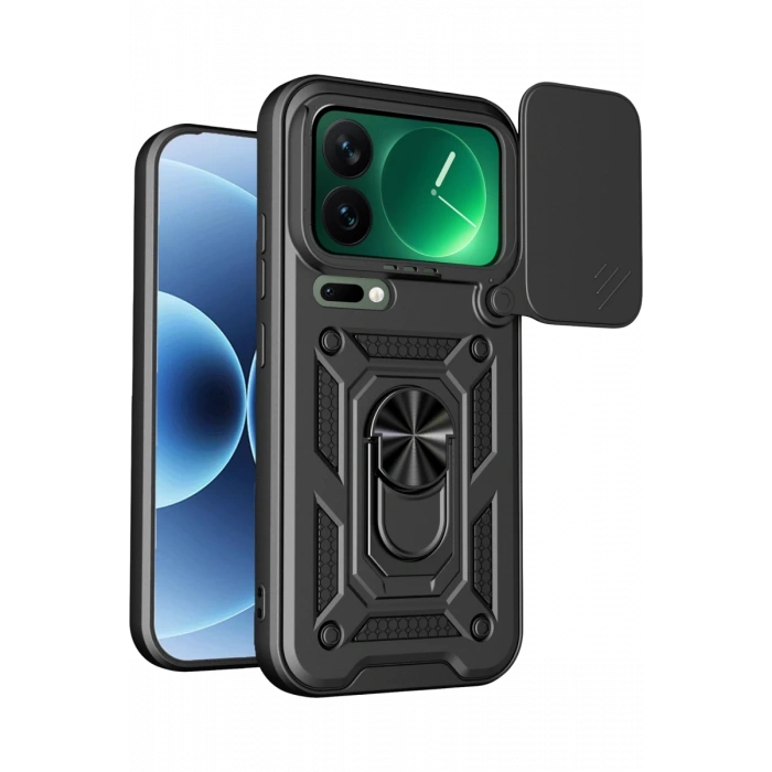 Xiaomi Mi 17 Pro Max Pars Lens Yüzüklü Silikon - Siyah